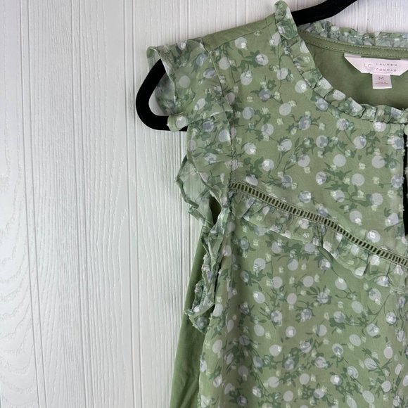 LC Lauren Conrad Green Sleeveless top size‎ Medium - Picture 3 of 5